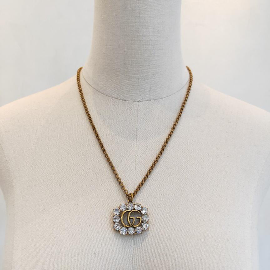 2025 Retro Distressed Crystal Necklace with Diamonds Necklace
