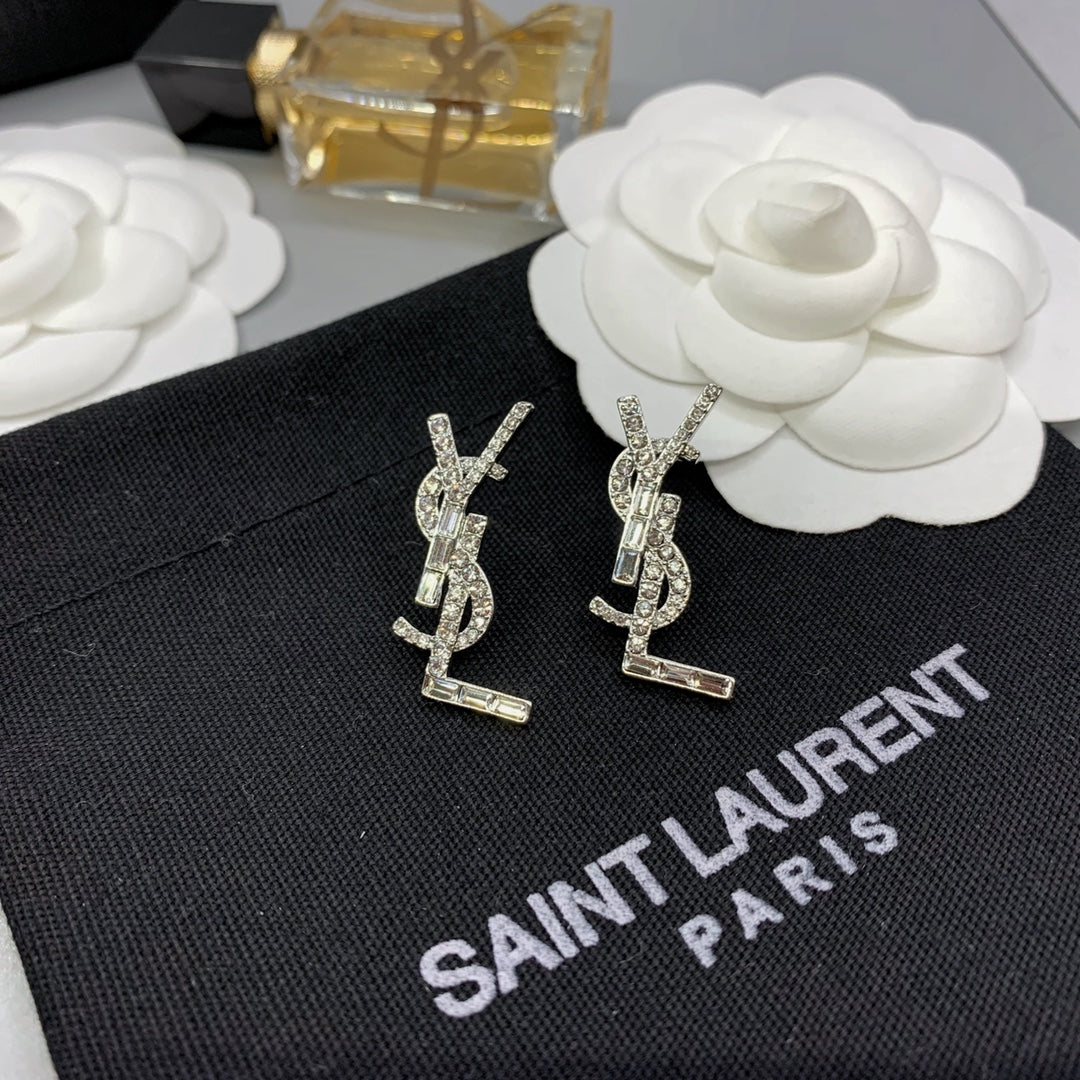 2025 Square Diamond Letter Earrings