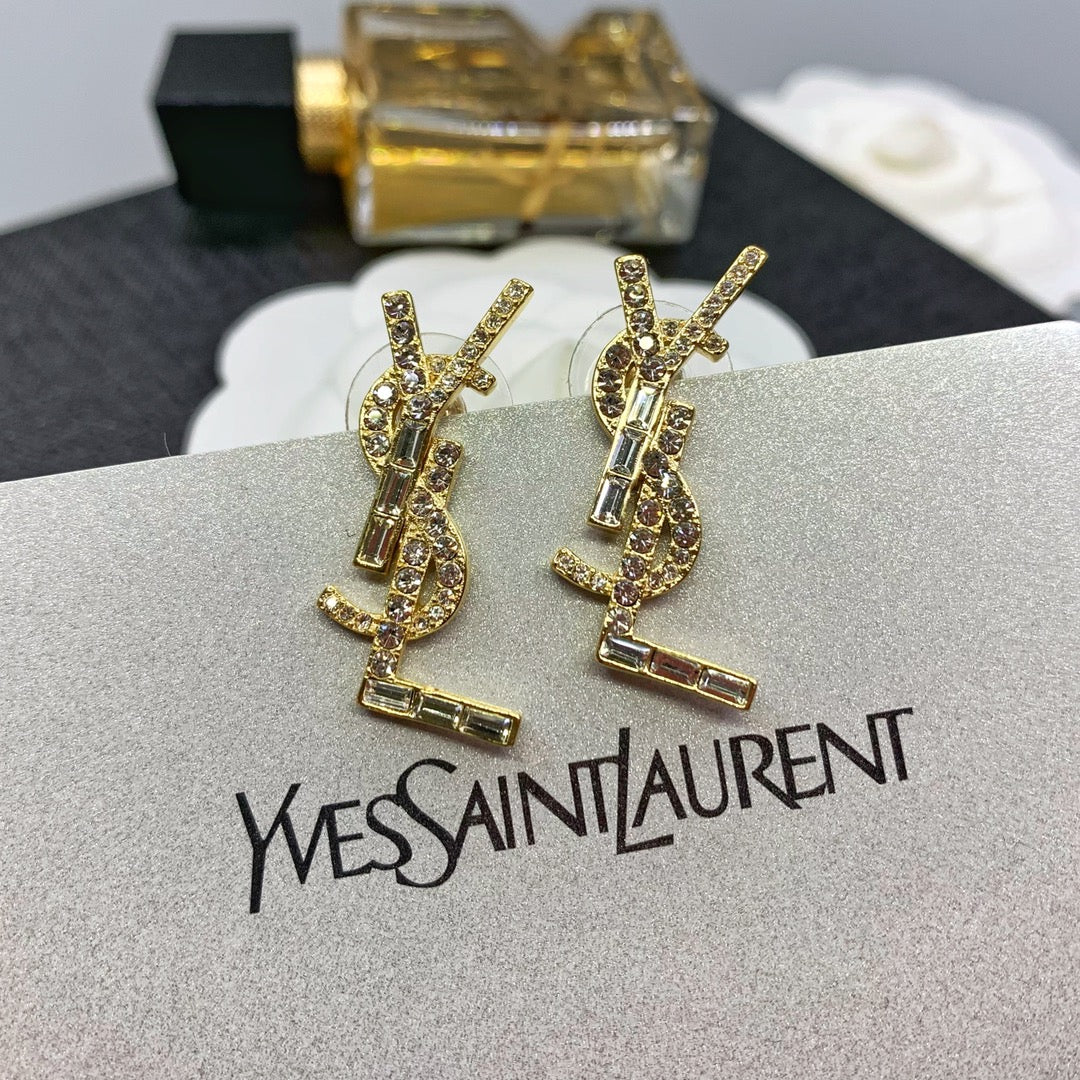 2025 Square Diamond Letter Earrings