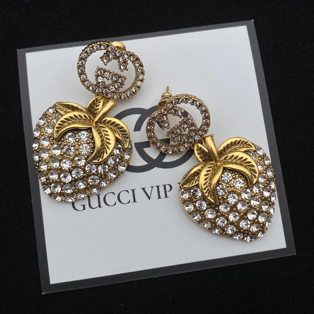 2025 Sparkling Strawberry Diamond Earrings