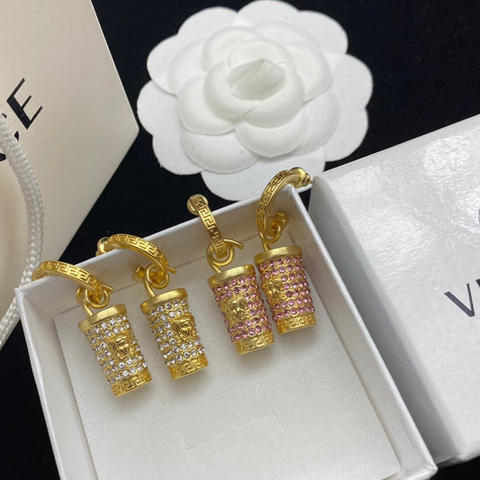 2025 Medusa Cylinder Drop Earrings