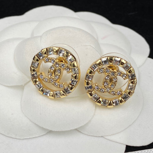 2025 Sparkling Zircon Alphabet Stud Earrings
